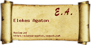 Elekes Agaton névjegykártya